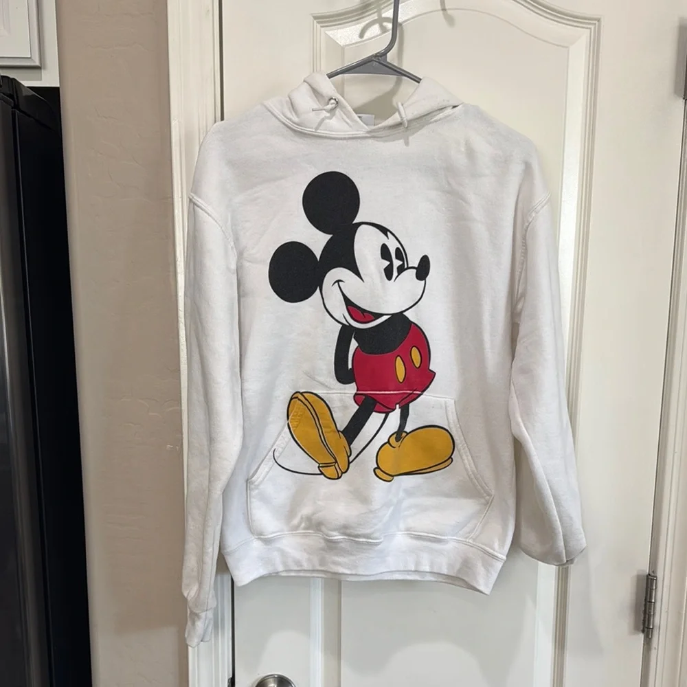 Disney White Hoodie with Mickey Mouse Design / H3 - Picture 1 of 3